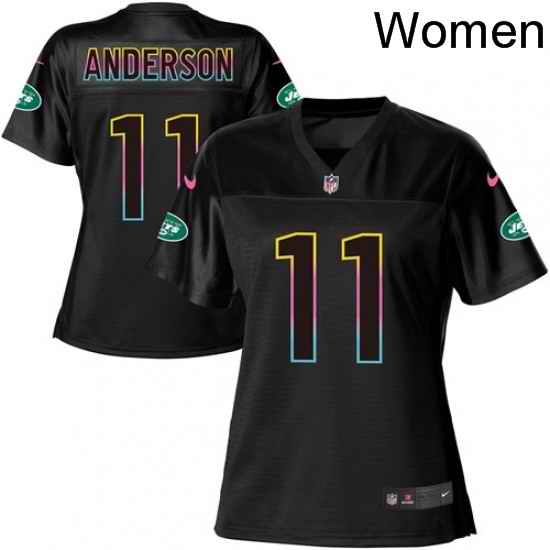 Womens Nike New York Jets 11 Robby Anderson Game Black Fashion NFL Jersey